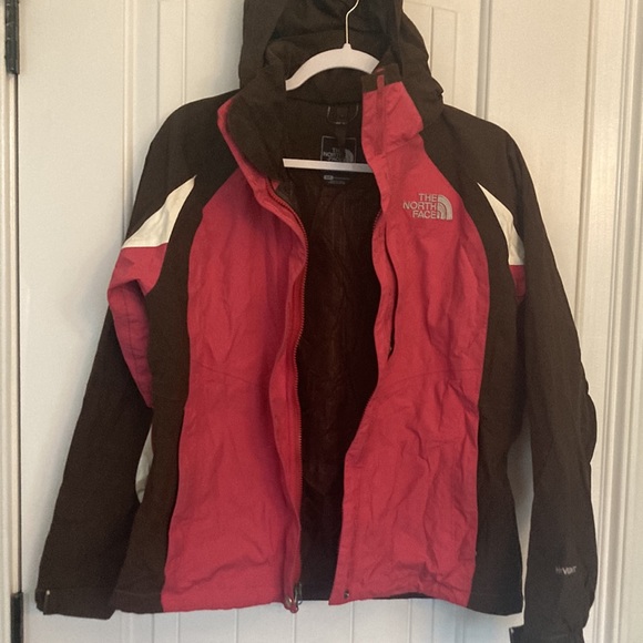 The North Face Hyvent Hooded Jacket Women’s Sz S/P Pink and Brown - Picture 7 of 13